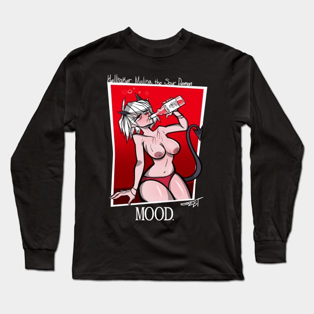 Helltaker: Drunk Malina (UNCENSORED) Long Sleeve T-Shirt by Seb_T95